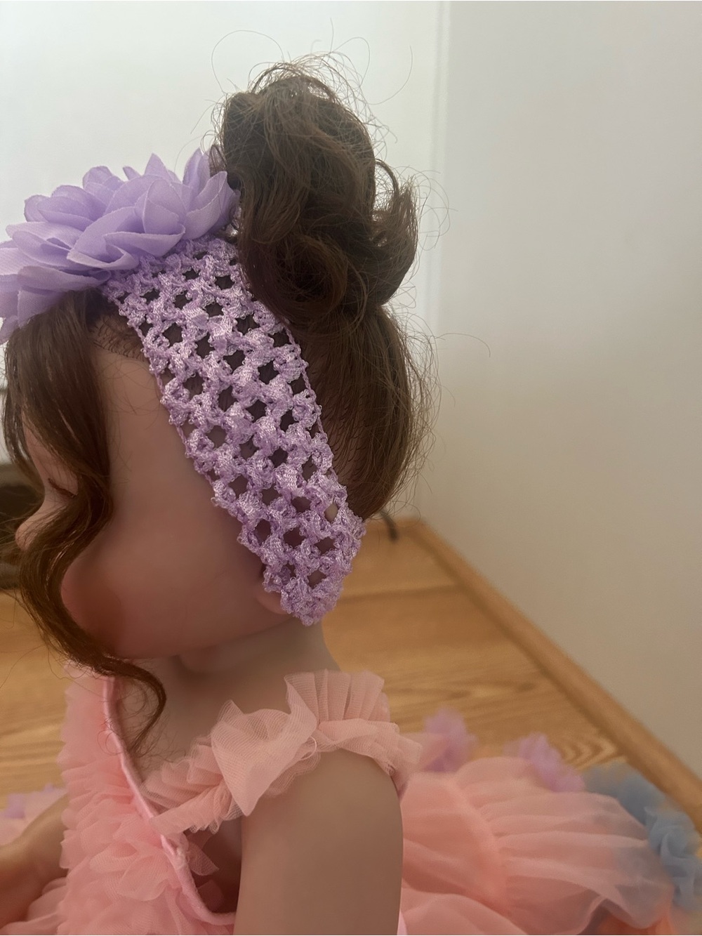 Cute Pink Ruffle Baby Doll in Pastel Tutu Dress Full body Vinyl - Picture 3 of 9